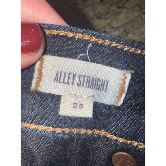 Madewell Alley Straight Dark Wash Denim Jeans Size 25 Dark Blue Denim Stretch - Picture 5 of 12